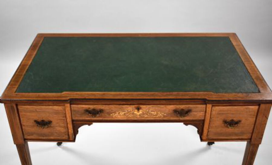 Antique Edwardian Inlaid Mahogany Writing Table