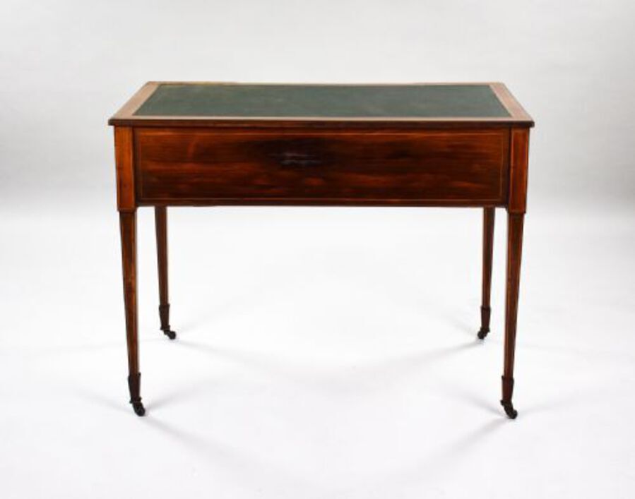 Antique Edwardian Inlaid Mahogany Writing Table