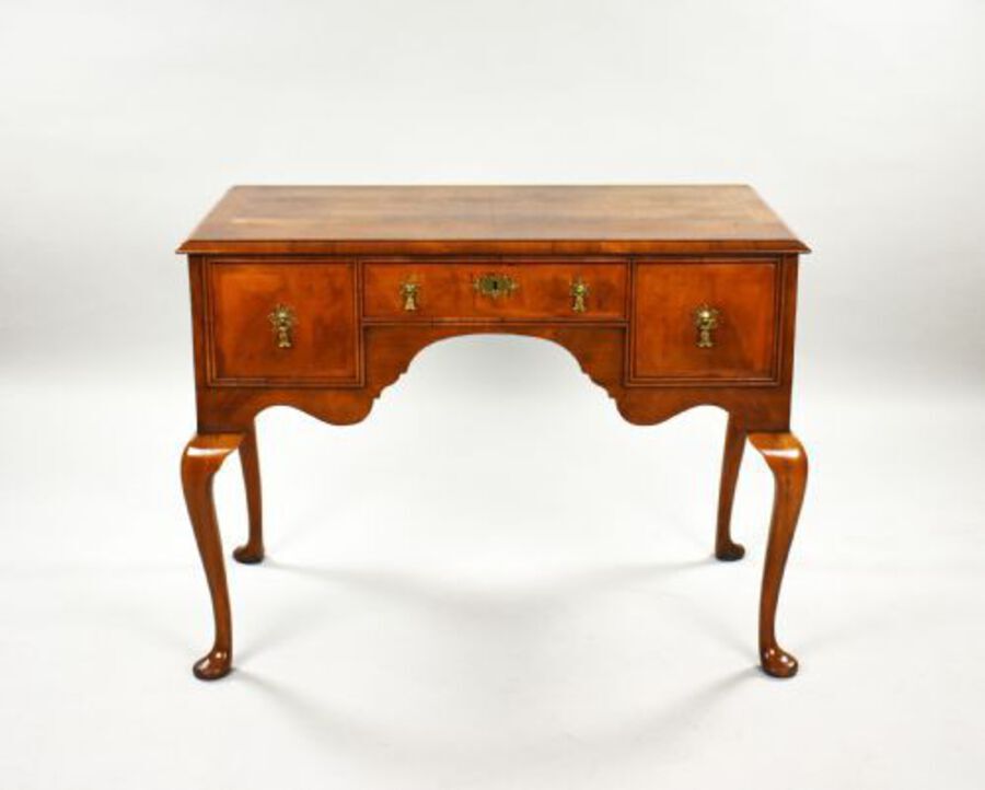 Antique Antique Queen Anne Revival Walnut Lowboy