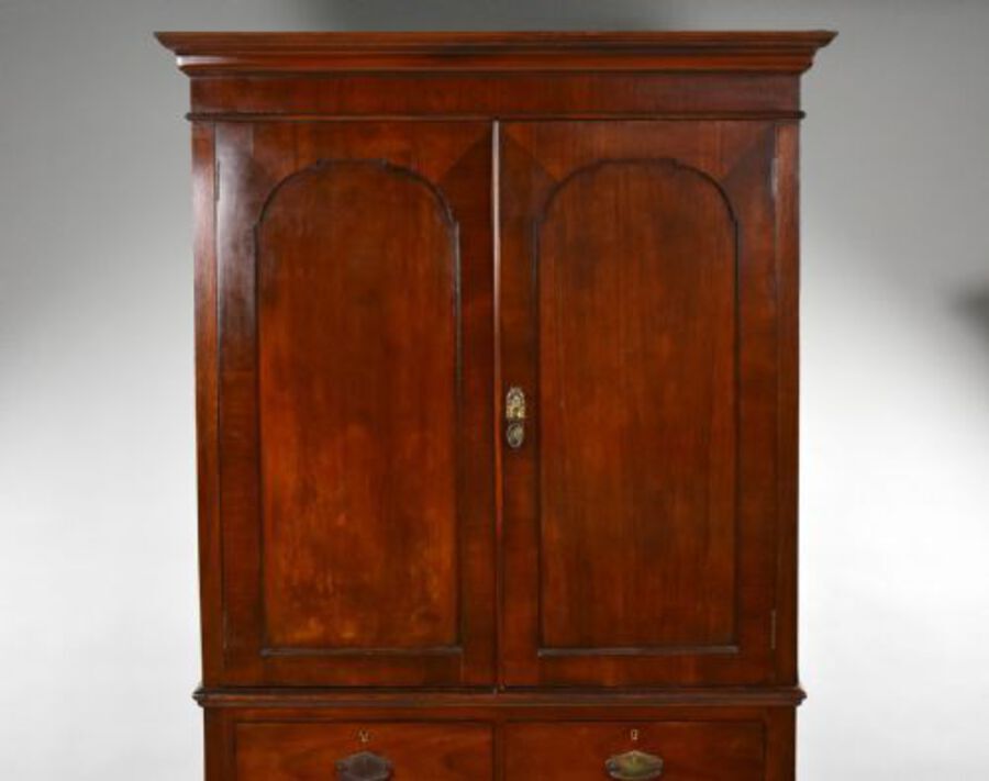Antique Edwardian Mahogany Linen Press