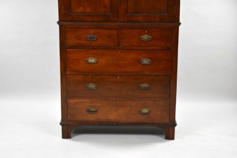 Antique Edwardian Mahogany Linen Press