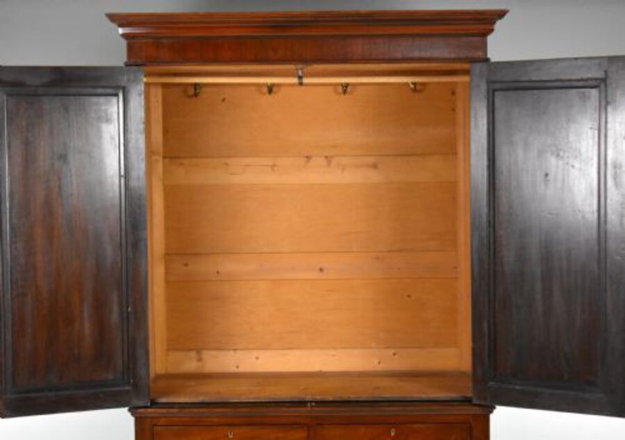 Antique Edwardian Mahogany Linen Press