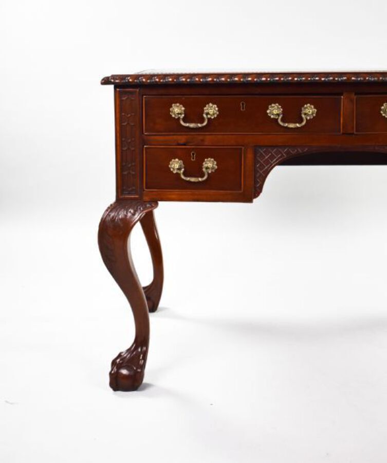 Antique Mahogany Chippendale Style Writing Table