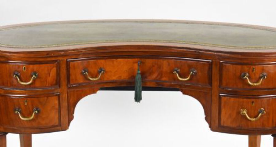 Antique Edwardian Mahogany Kidney Shaped Desk