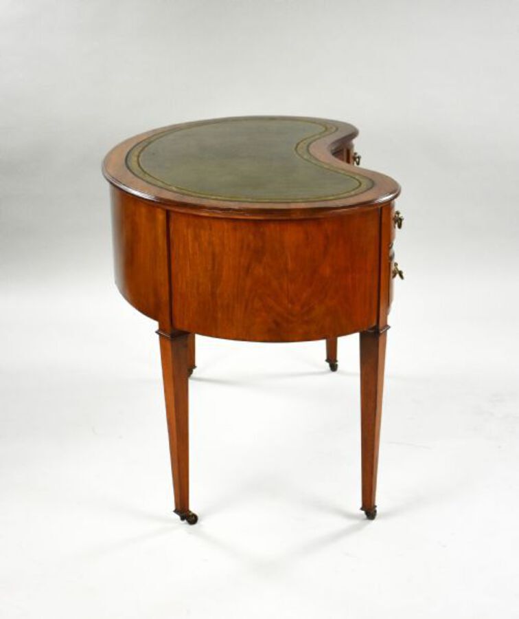 Antique Edwardian Mahogany Kidney Shaped Desk