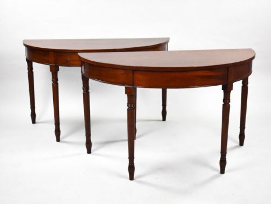 Antique Pair of George III Mahogany Console Tables