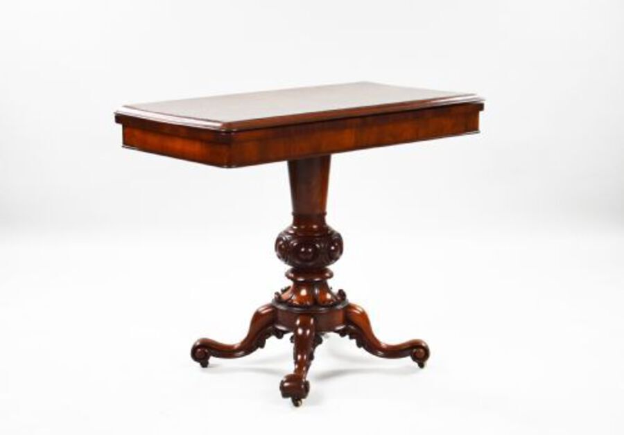 Victorian Burr Walnut Card Table 