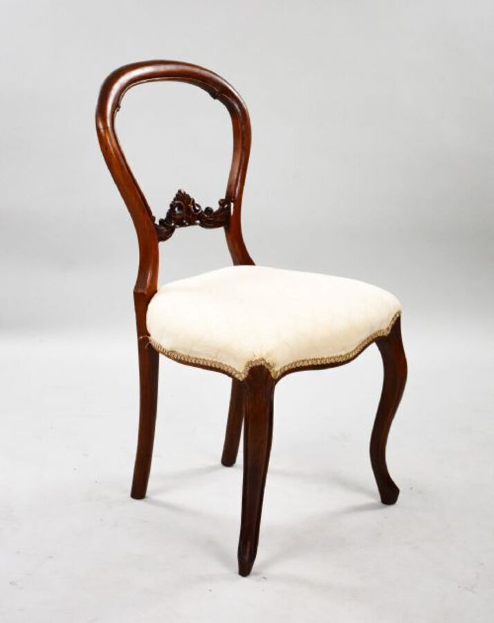 Antique Set Six Victorian Walnut Dining Chairs