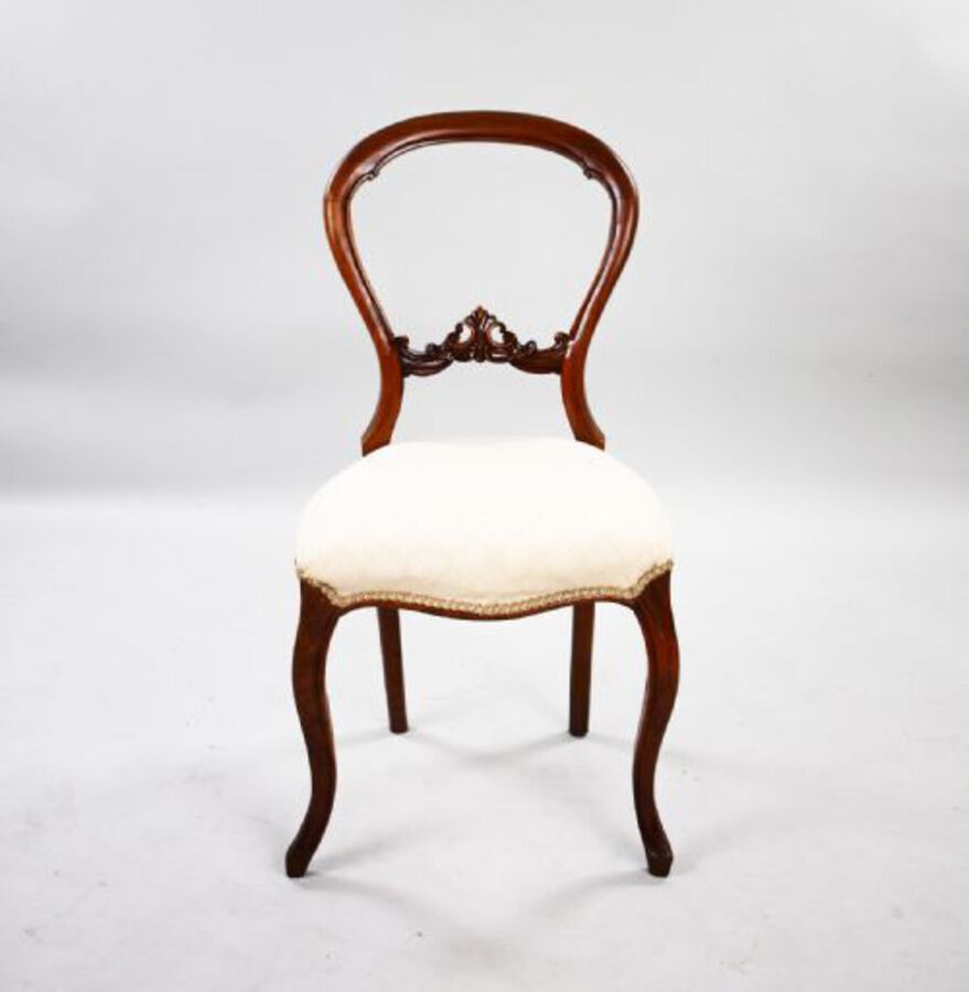 Antique Set Six Victorian Walnut Dining Chairs
