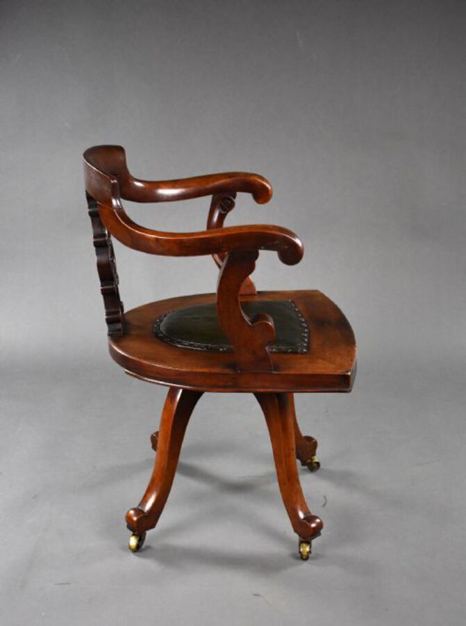 Antique Victorian Mahogany Swivel Desk Chair
