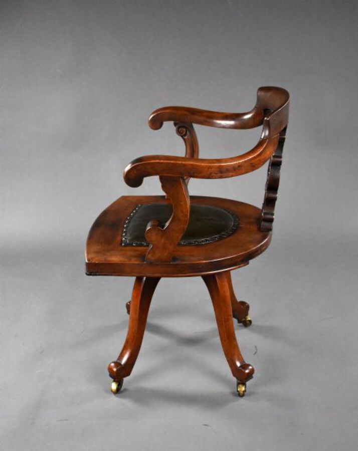 Antique Victorian Mahogany Swivel Desk Chair