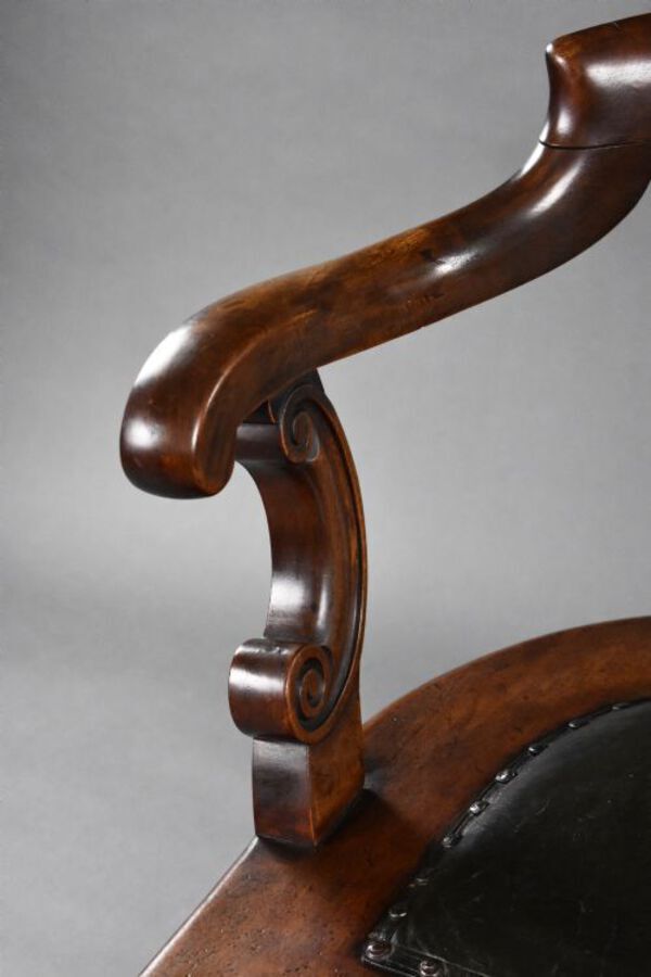 Antique Victorian Mahogany Swivel Desk Chair
