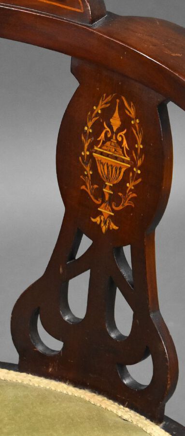 Antique Edwardian Mahogany Inlaid Armchair