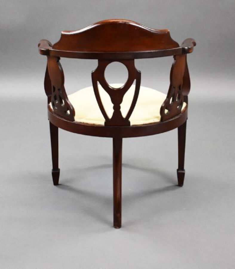 Antique Edwardian Mahogany Inlaid Armchair