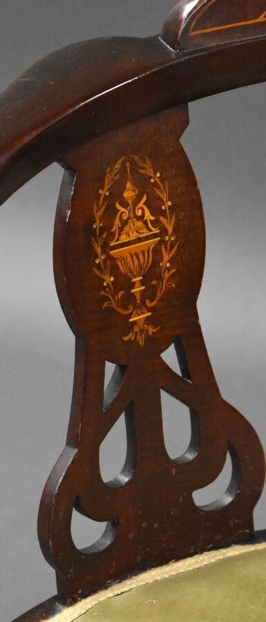 Antique Edwardian Mahogany Inlaid Armchair