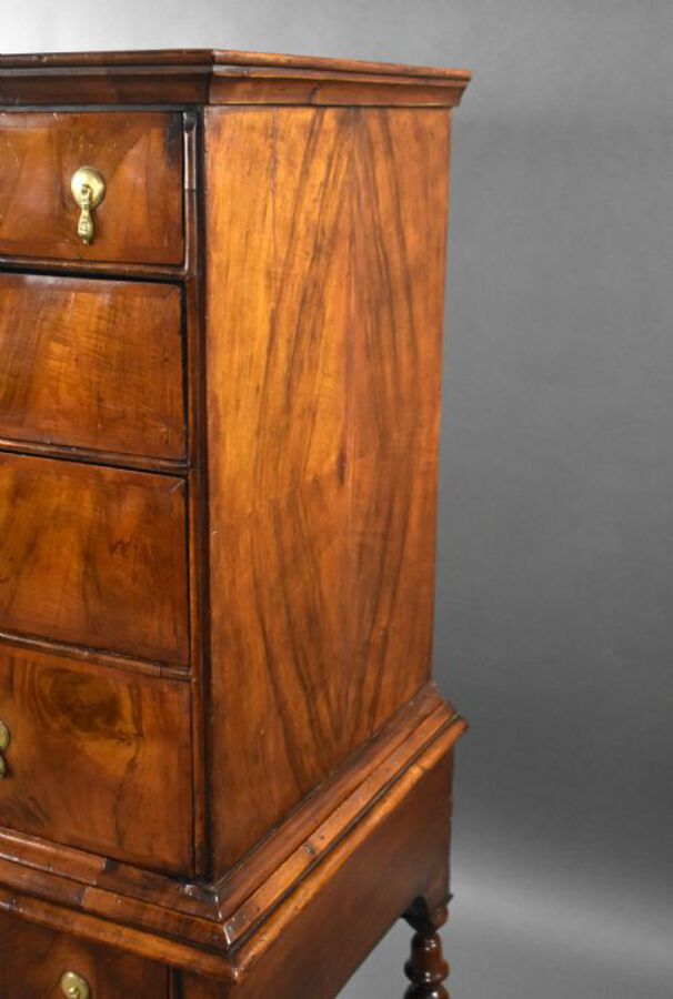 Antique William & Mary Walnut Chest on Stand