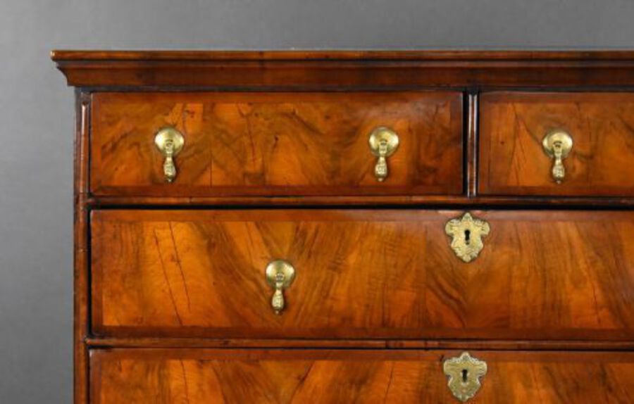 Antique William & Mary Walnut Chest on Stand