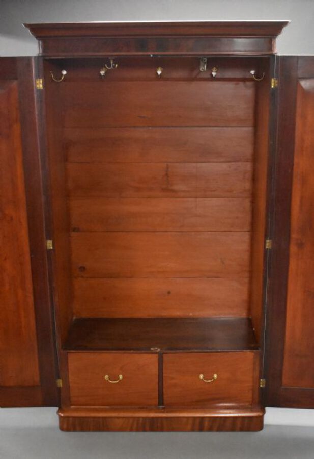 Antique Victorian Mahogany Two Door Wardrobe