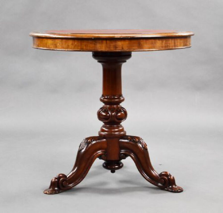 Antique 19th Century Mahogany Circular Leather Top Table