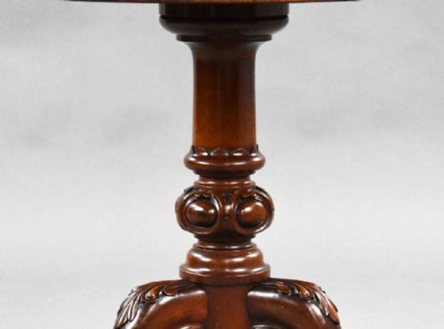 Antique 19th Century Mahogany Circular Leather Top Table