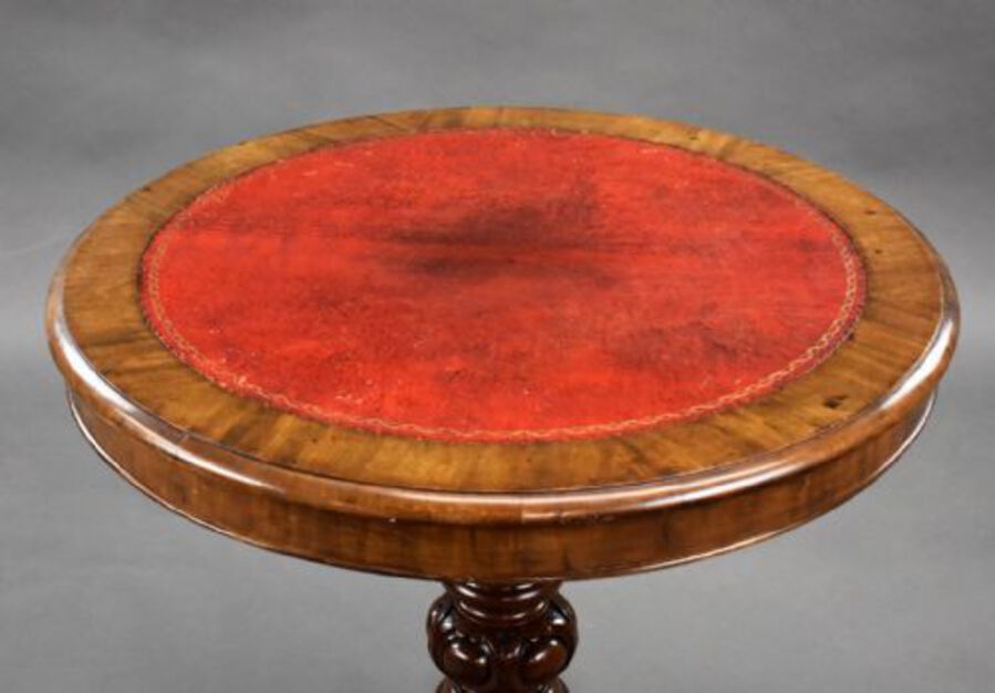 Antique 19th Century Mahogany Circular Leather Top Table
