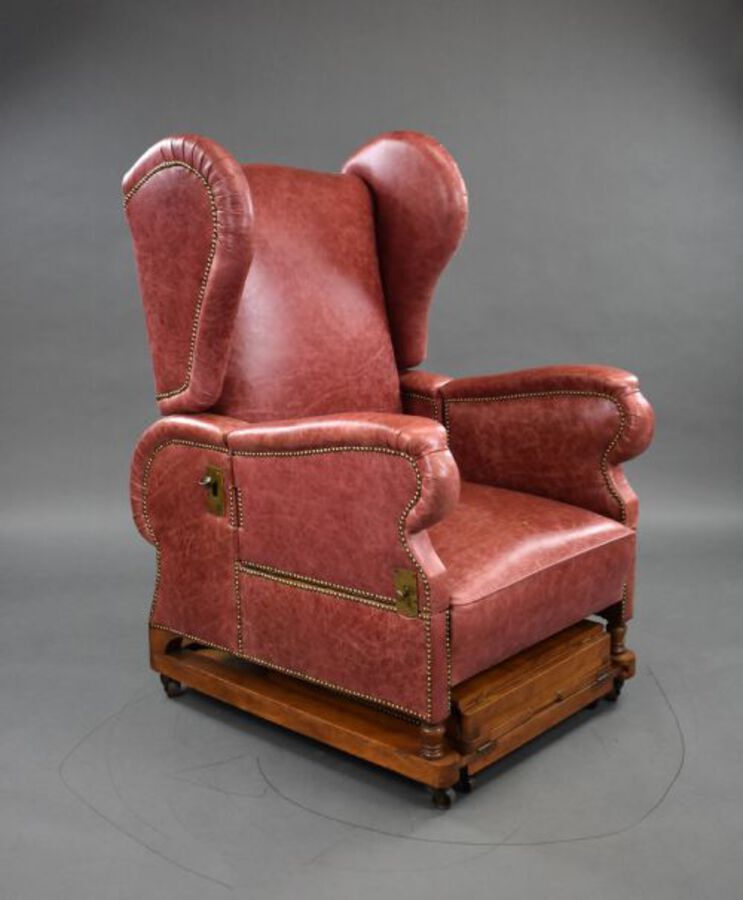 Victorian Leather Reclining Chair by J Foot &amp; Sons Ltd