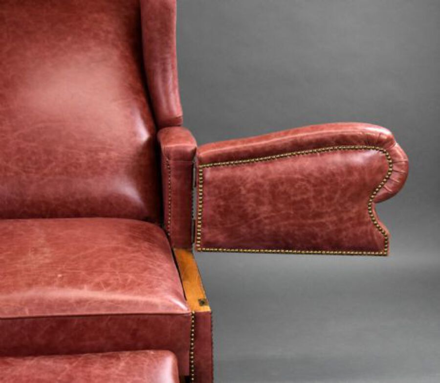 Antique Victorian Leather Reclining Chair by J Foot & Sons Ltd