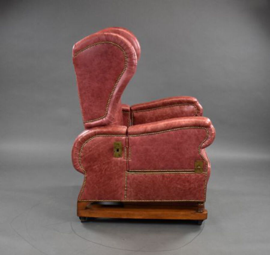 Antique Victorian Leather Reclining Chair by J Foot & Sons Ltd
