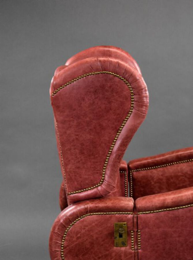 Antique Victorian Leather Reclining Chair by J Foot & Sons Ltd