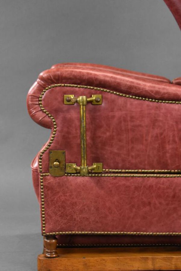 Antique Victorian Leather Reclining Chair by J Foot & Sons Ltd