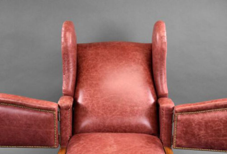 Antique Victorian Leather Reclining Chair by J Foot & Sons Ltd