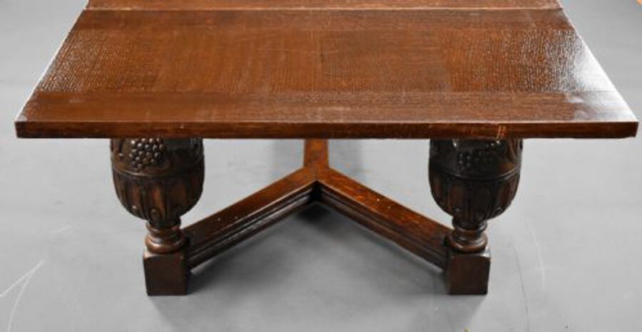 Antique Antique Carved Oak Draw Leaf Table
