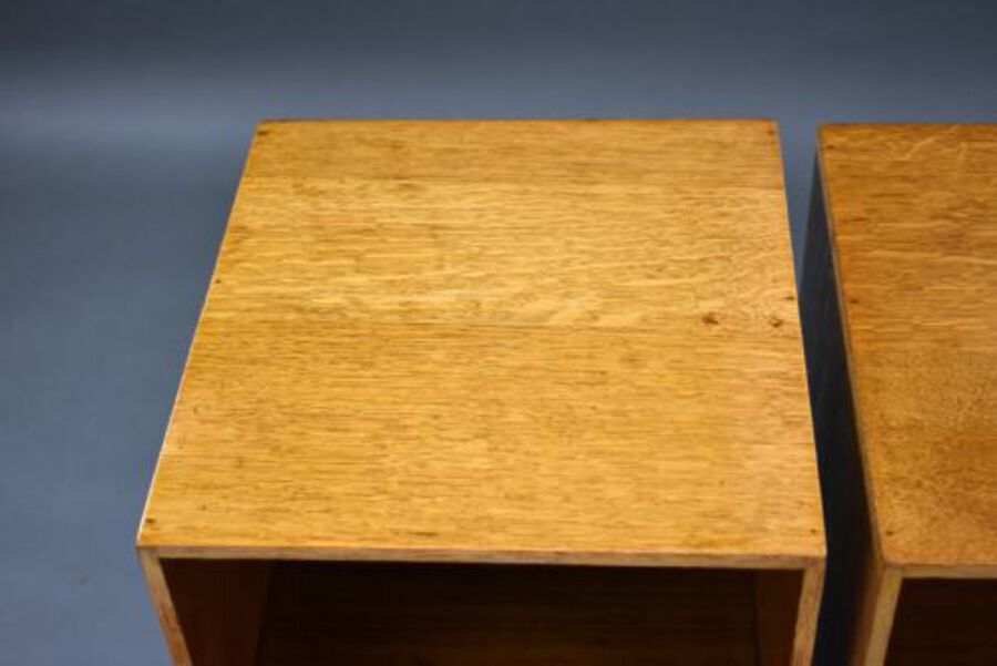 Antique Pair of Oak Art Deco Bedside Cabinets