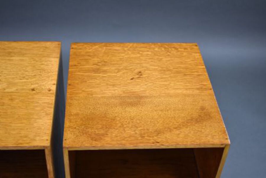 Antique Pair of Oak Art Deco Bedside Cabinets