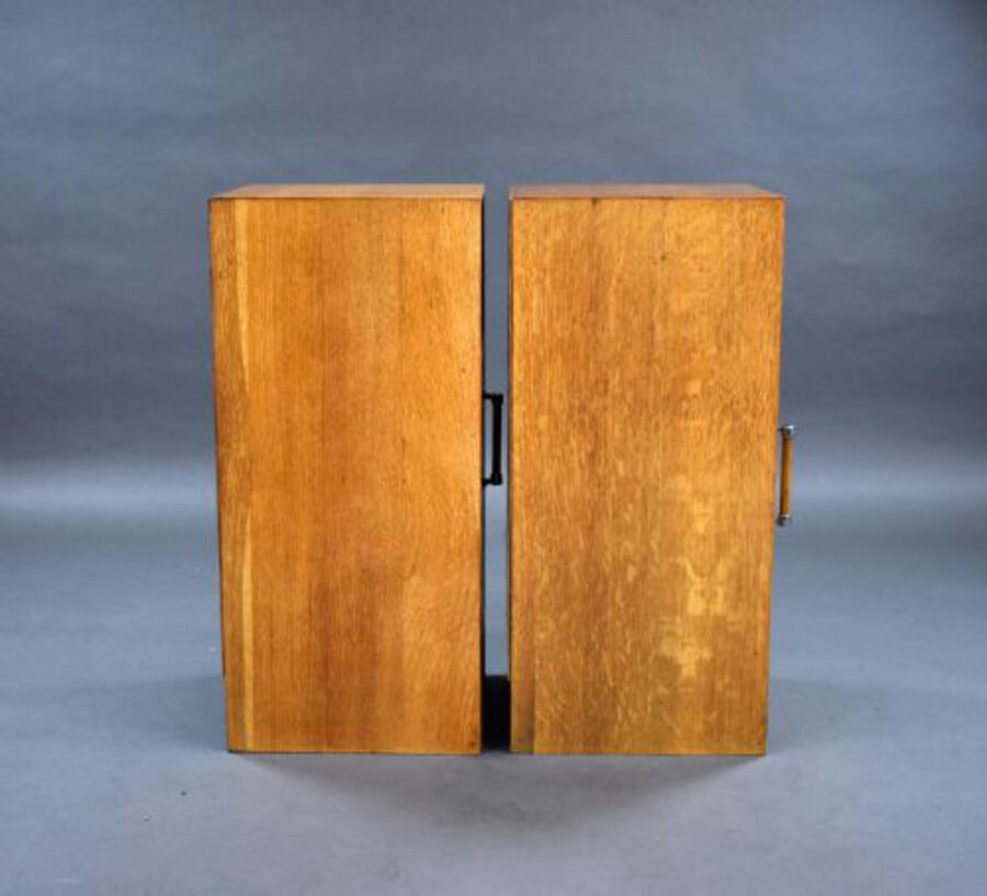 Antique Pair of Oak Art Deco Bedside Cabinets