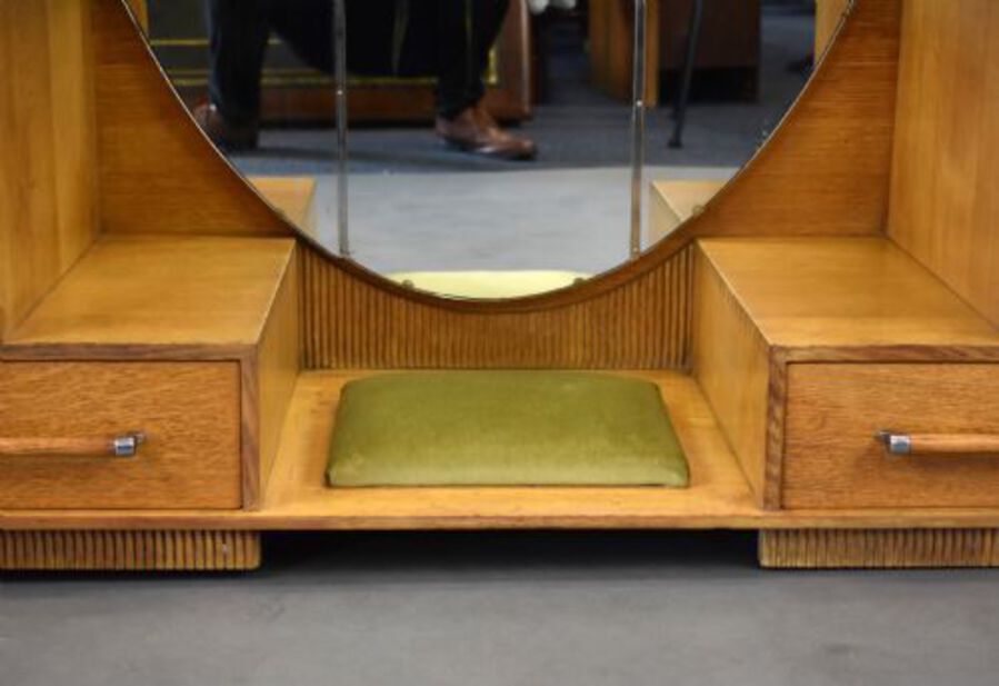 Antique Art Deco Oak Dressing Table