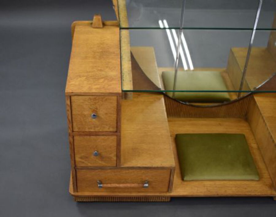 Antique Art Deco Oak Dressing Table