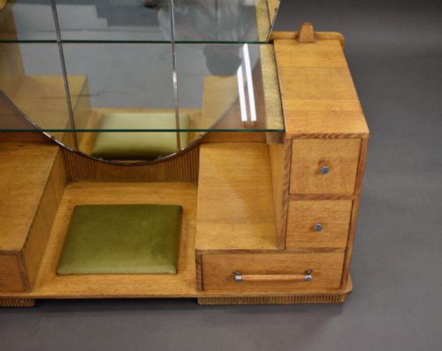 Antique Art Deco Oak Dressing Table