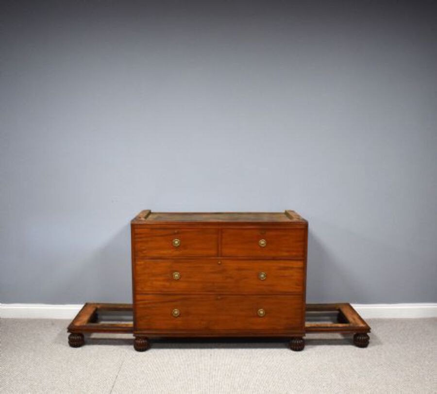 Antique Regency Mahogany Breakfront Four Door Wardrobe