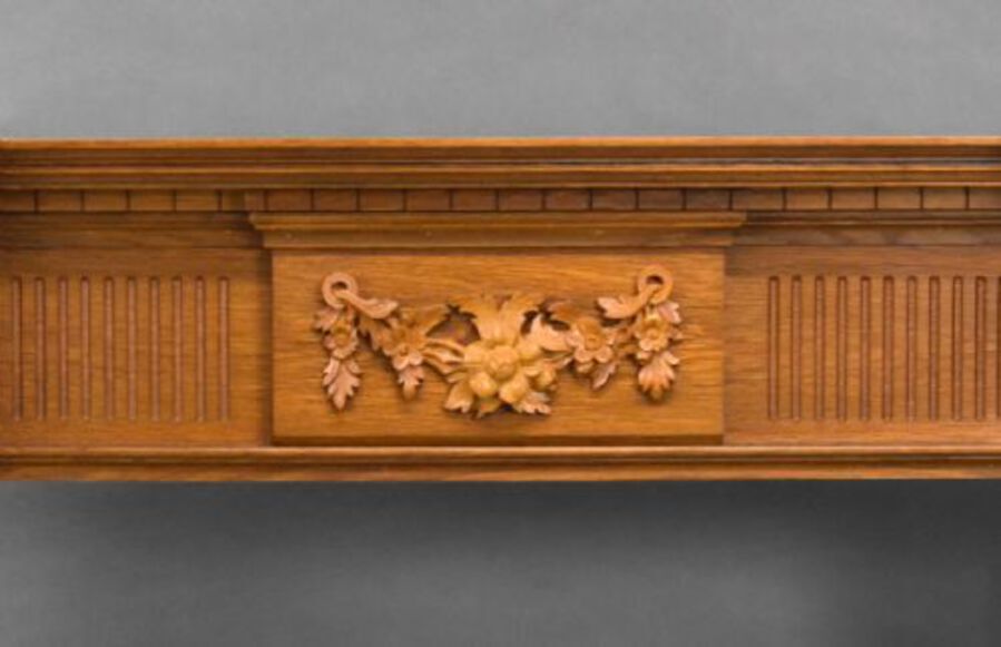 Antique 1930s Carved Oak Fire Surround