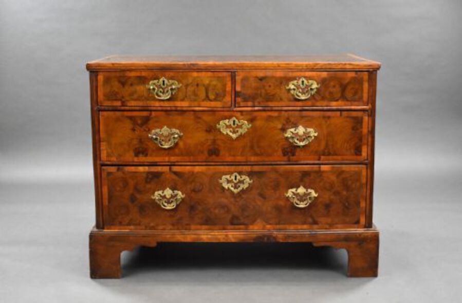 Antique Early 18th Century Walnut Oyster Veneered Chest