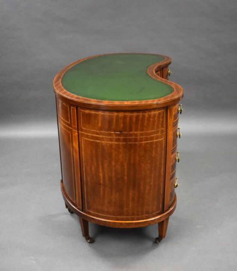 Antique Victorian Mahogany Kidney Shaped Desk by Wolfe & Hollander