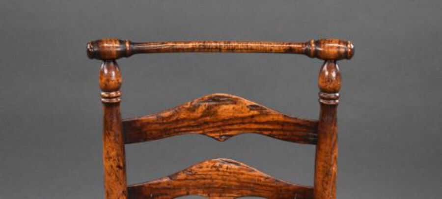 Antique Set of 8 18th Century Style Ladder Back Dining Chairs