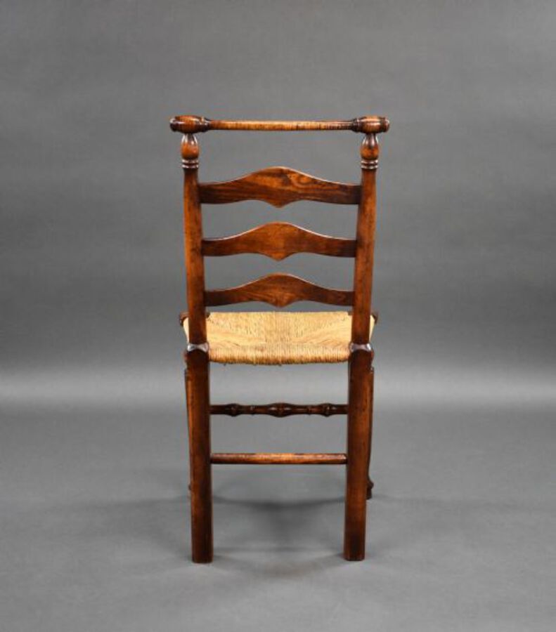 Antique Set of 8 18th Century Style Ladder Back Dining Chairs
