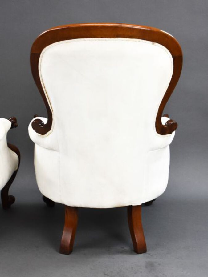 Antique Pair of Victorian Mahogany Armchairs