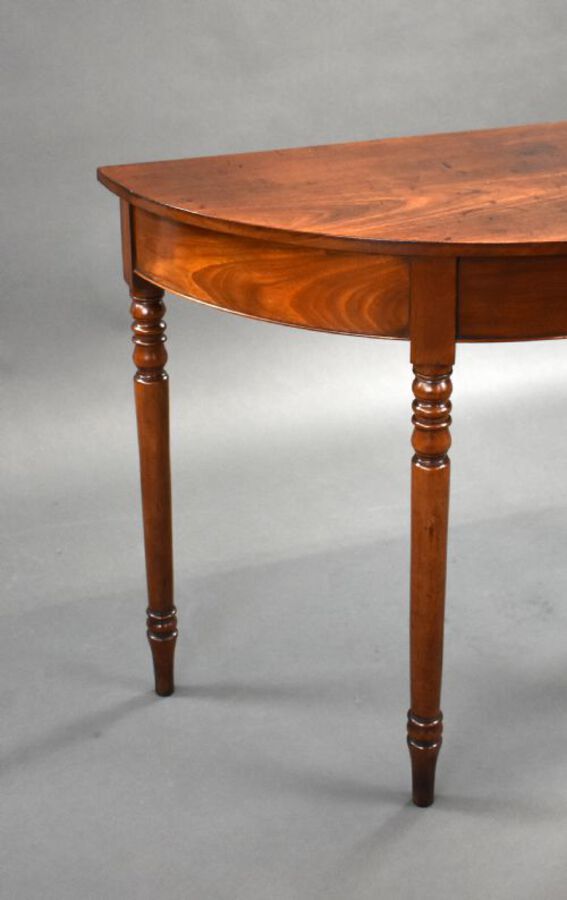 Antique George III Mahogany Demi Lune Console Table