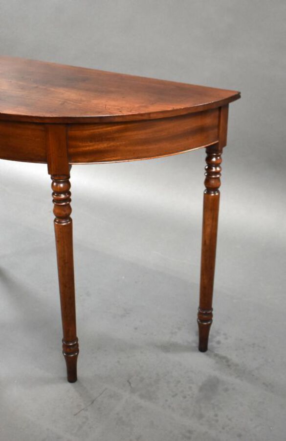 Antique George III Mahogany Demi Lune Console Table