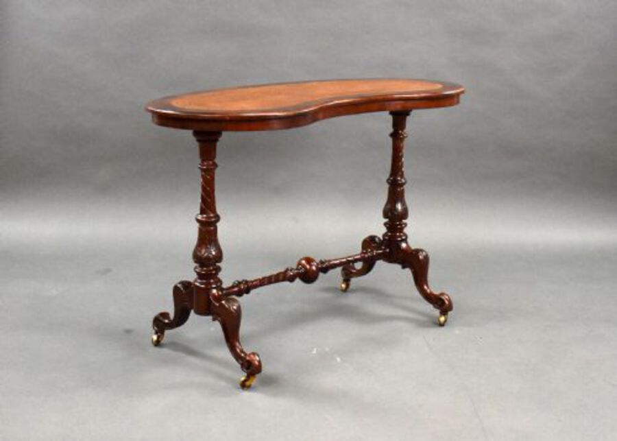 19th Century English Victorian Burr Walnut Writing Table
