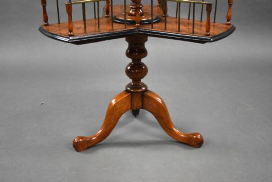 Antique Victorian Pollard Oak Revolving Bookstand
