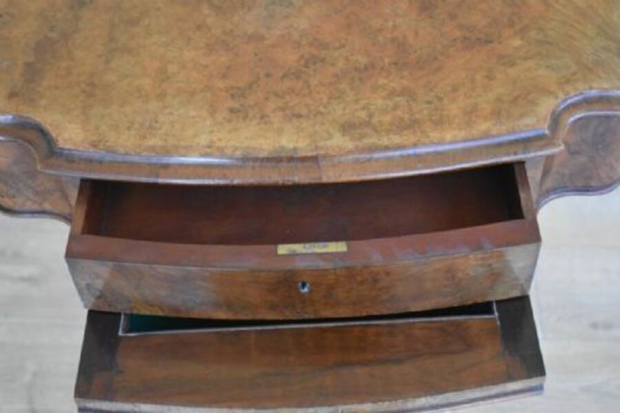 Antique 19th Century Victorian Burr Walnut Work Table